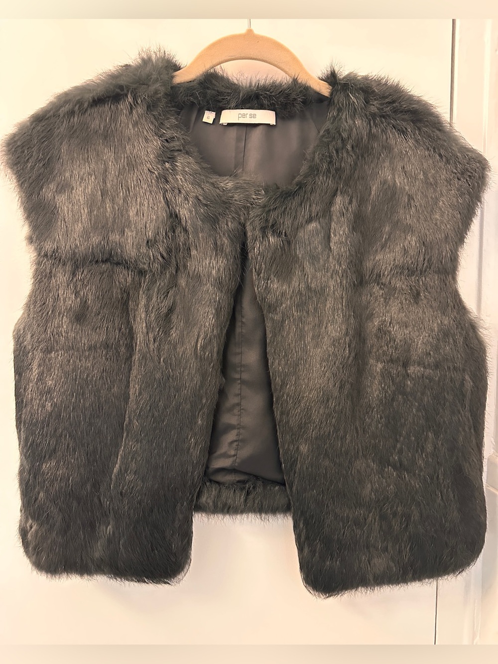 Per Se Genuine Fur Vest in Forest Green